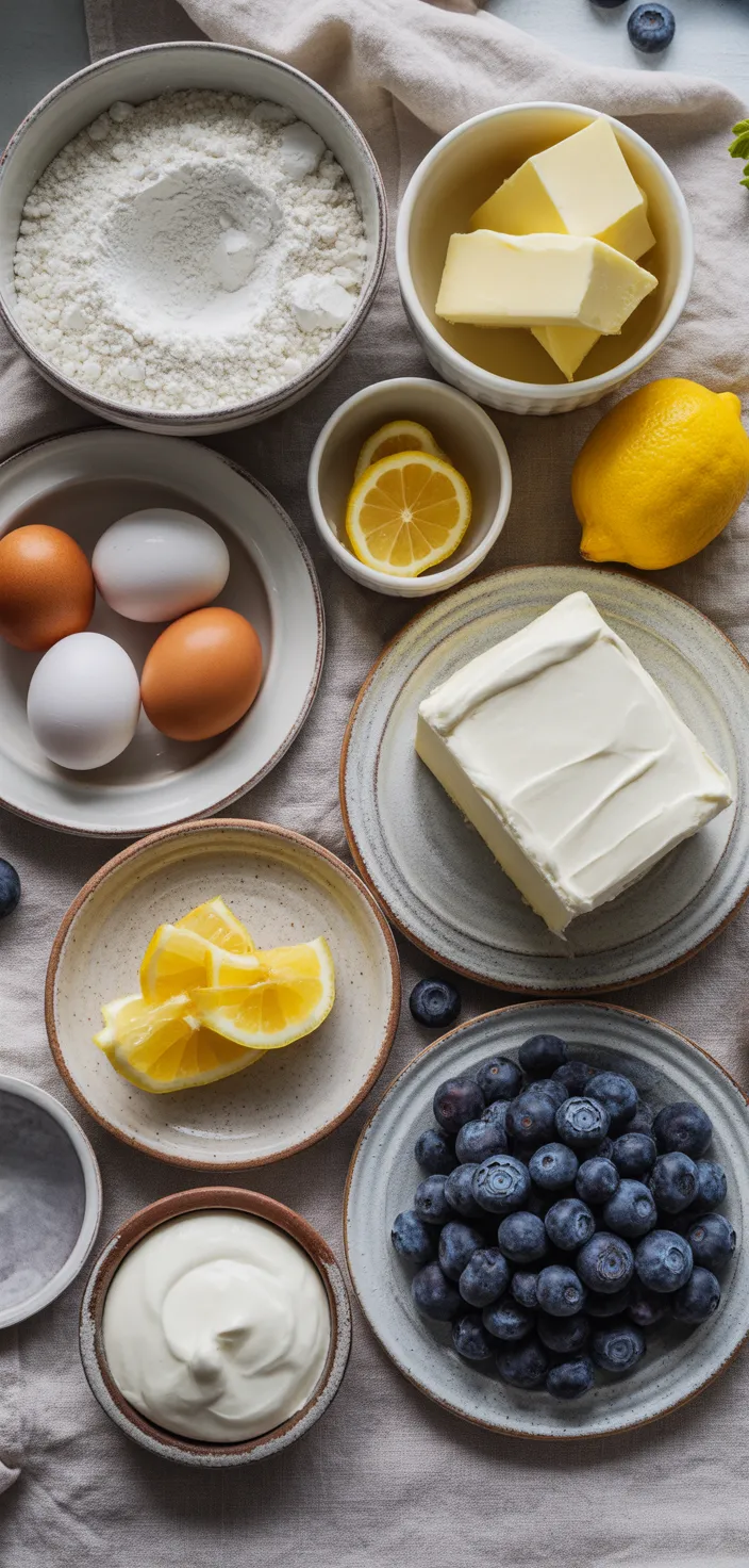 Ingredients photo for Lemon Blueberry Layer Cake Recipe