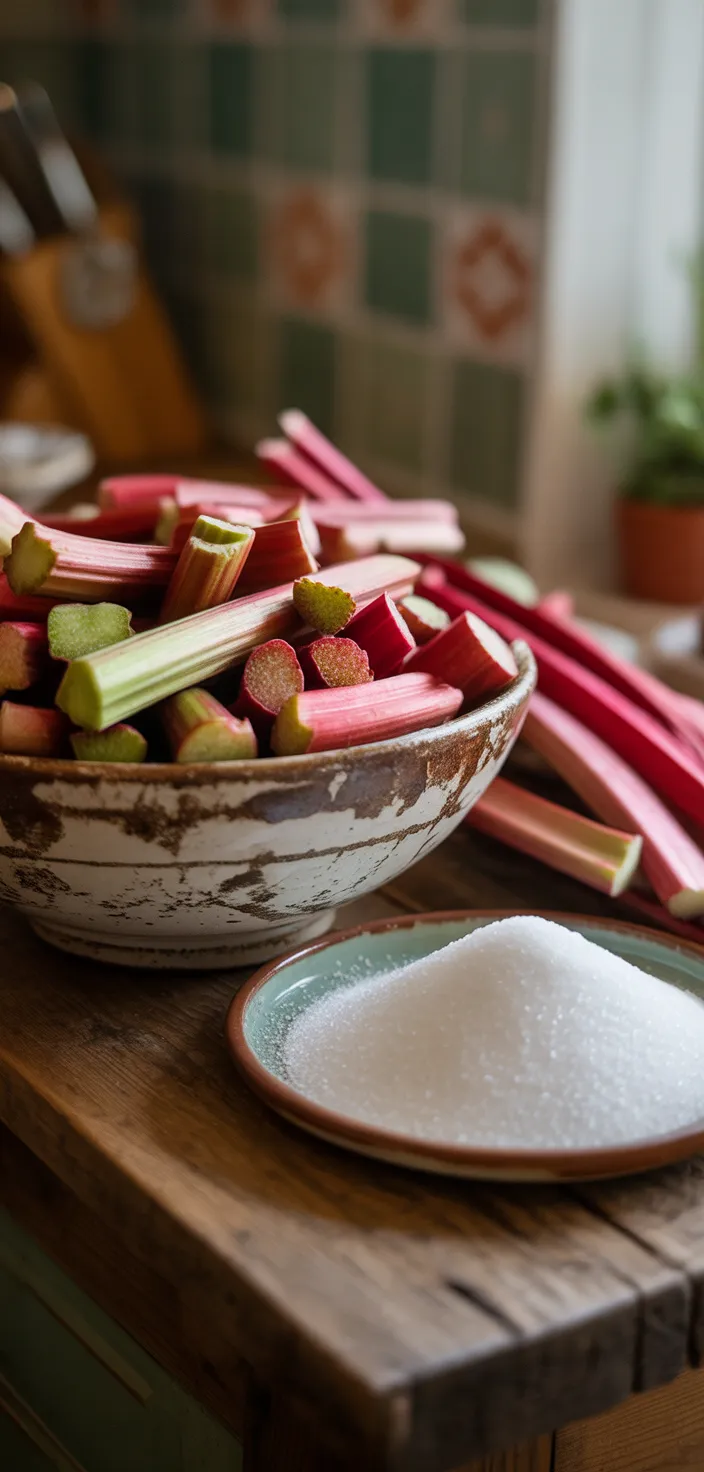 Ingredients photo for Simple Rhubarb Jam Recipe