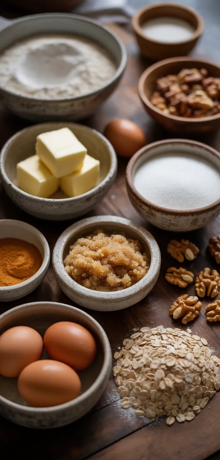 Ingredients photo for The Best Oatmeal Walnut Cookies Recipe