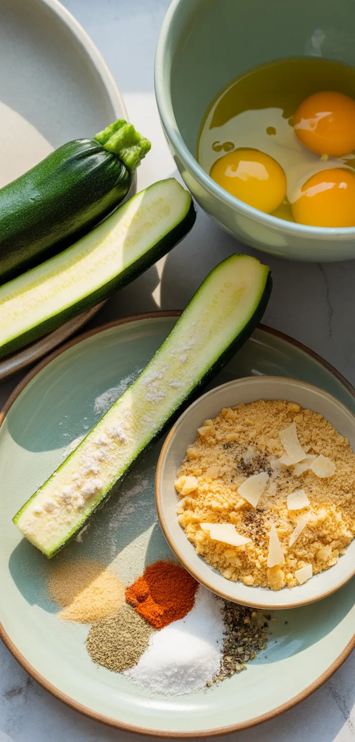 Ingredients photo for Air Fryer Zucchini Fries + Video Recipe