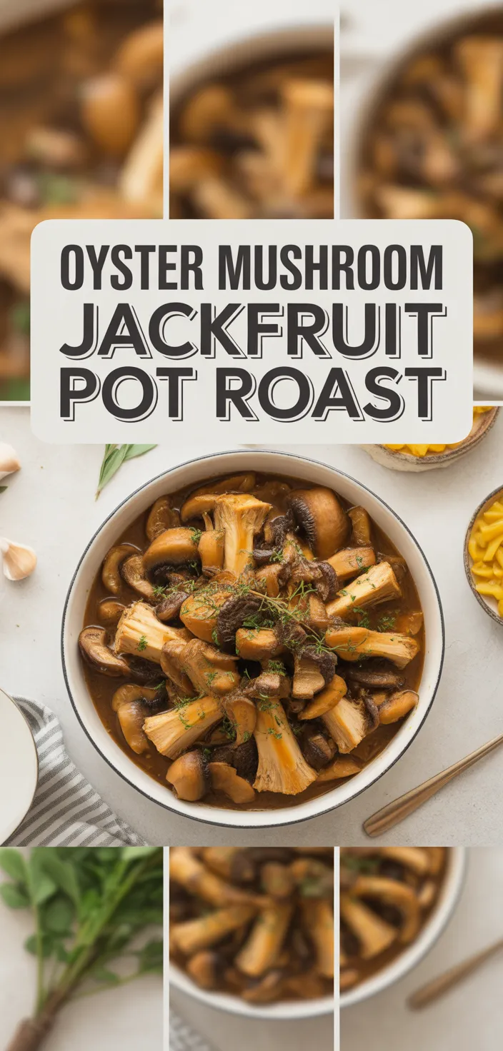 A photo of Oyster Mushroom Jackfruit Pot Roast Recipe