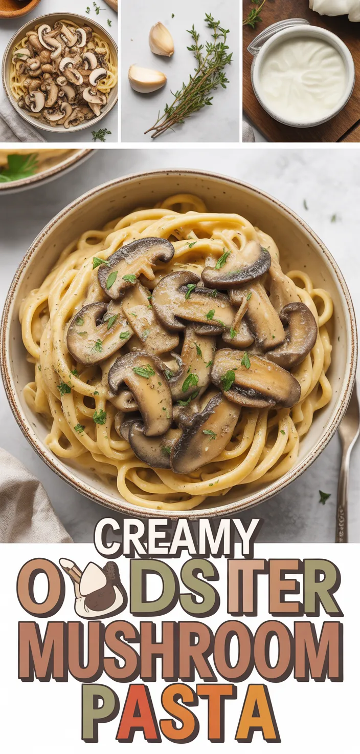 A photo of Oyster Mushroom Pasta With A Creamy Sauce Recipe