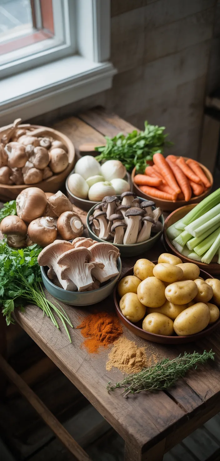 Ingredients photo for Oyster Mushroom Jackfruit Pot Roast Recipe