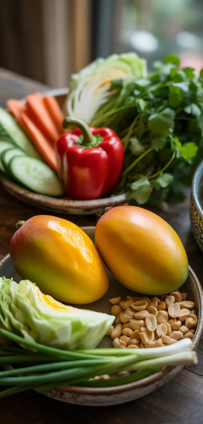 Ingredients photo for Sweet & Spicy Thai Mango Salad – A Bold & Refreshing Dish! Recipe