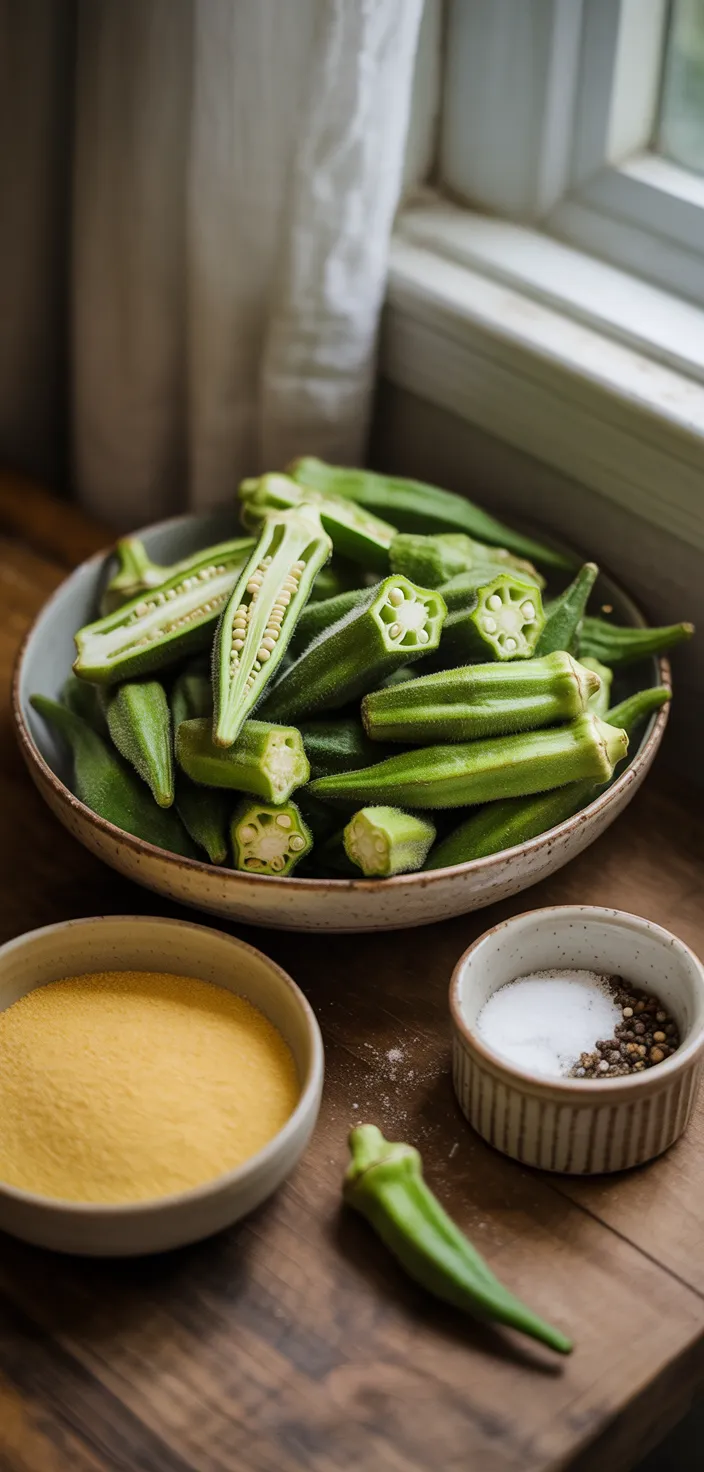 Ingredients photo for Air Fryer Okra Recipe (Crispy & Easy!)