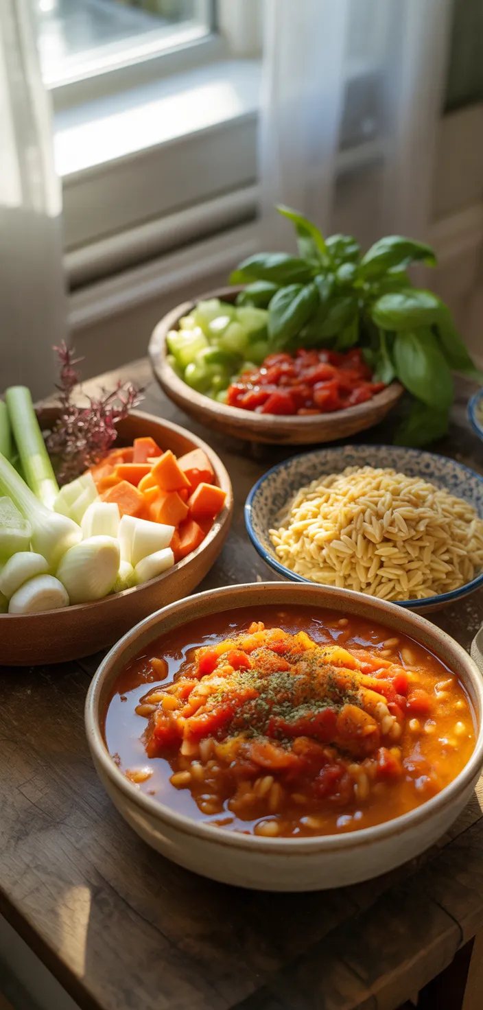 Ingredients photo for Best Tomato Orzo Soup   Recipe