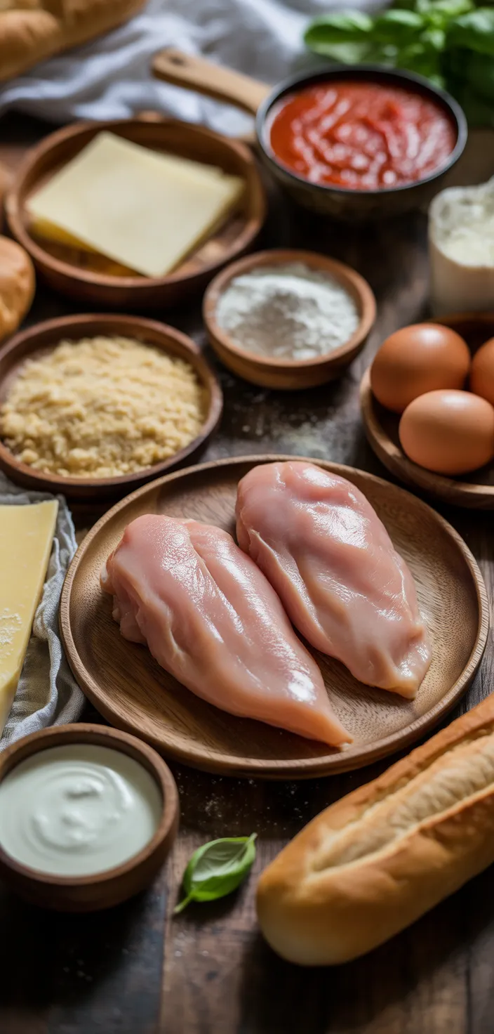 Ingredients photo for Chicken Parmesan Sandwich Recipe