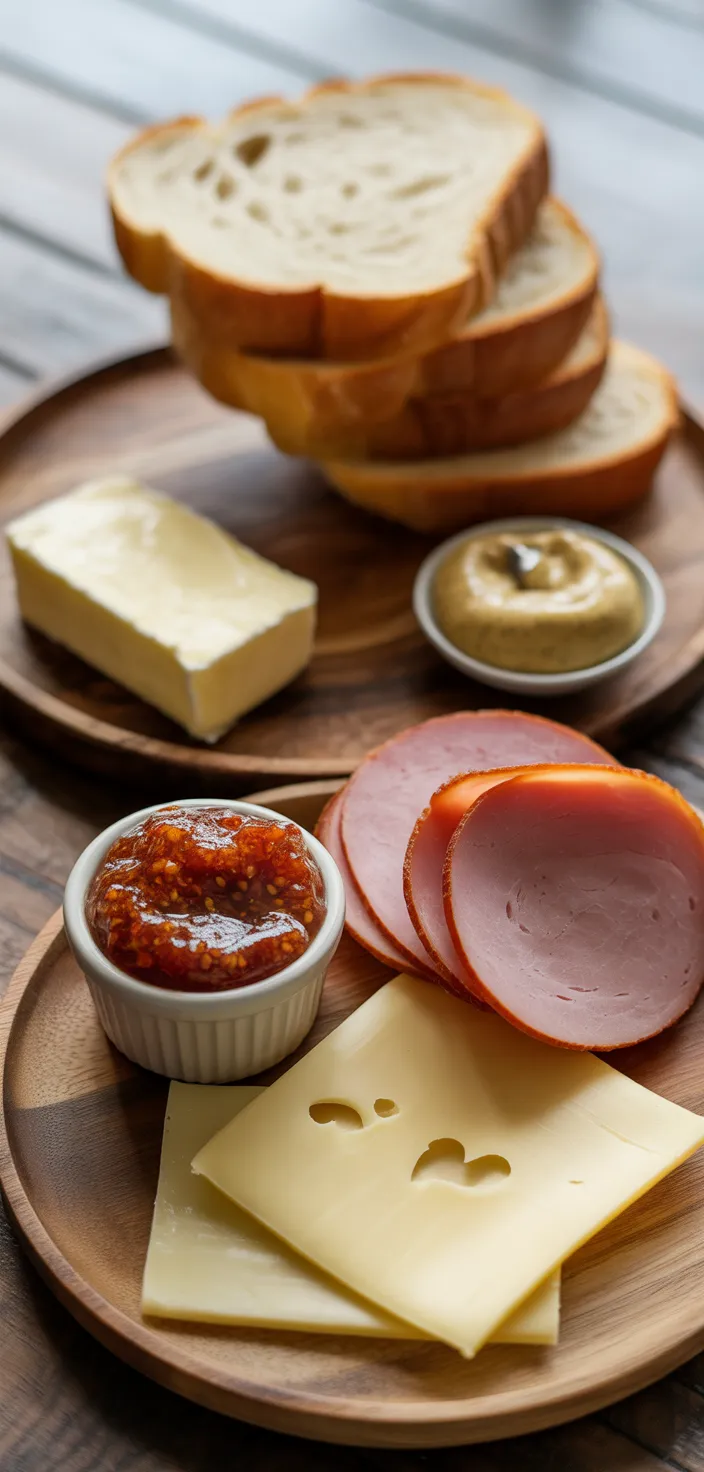 Ingredients photo for Easy Air Fryer Grilled Ham And Cheese Recipe