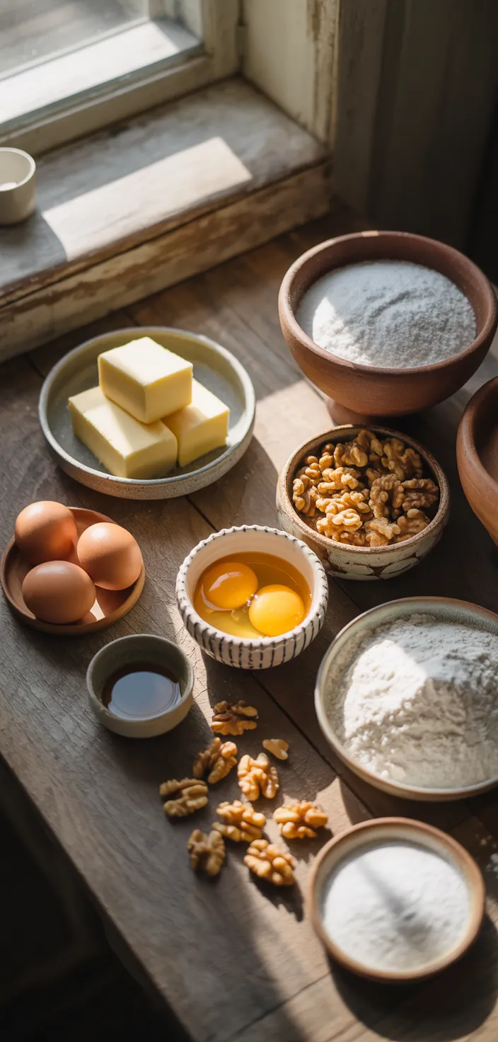 Ingredients photo for German Walnut Shortbread Cookies Recipe
