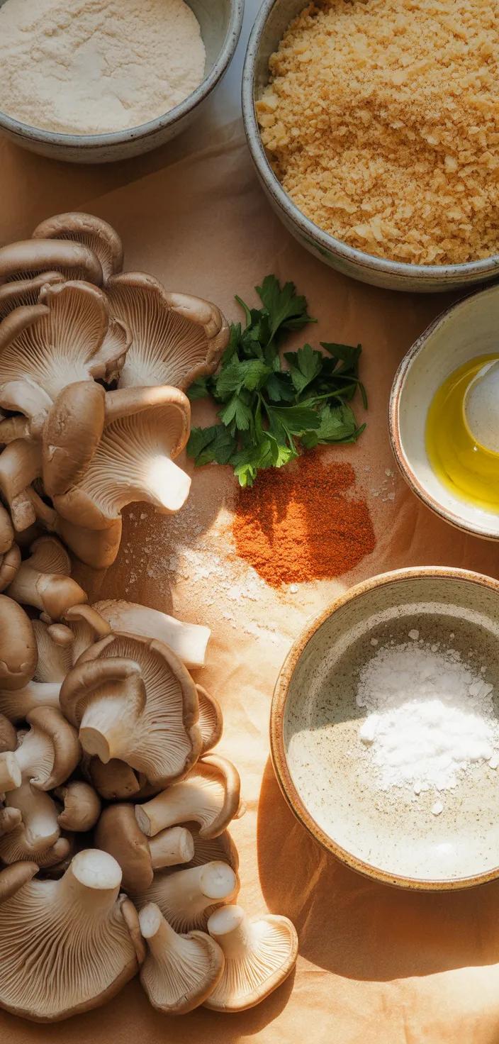 Ingredients photo for Roasted Crispy Oyster Mushrooms Recipe