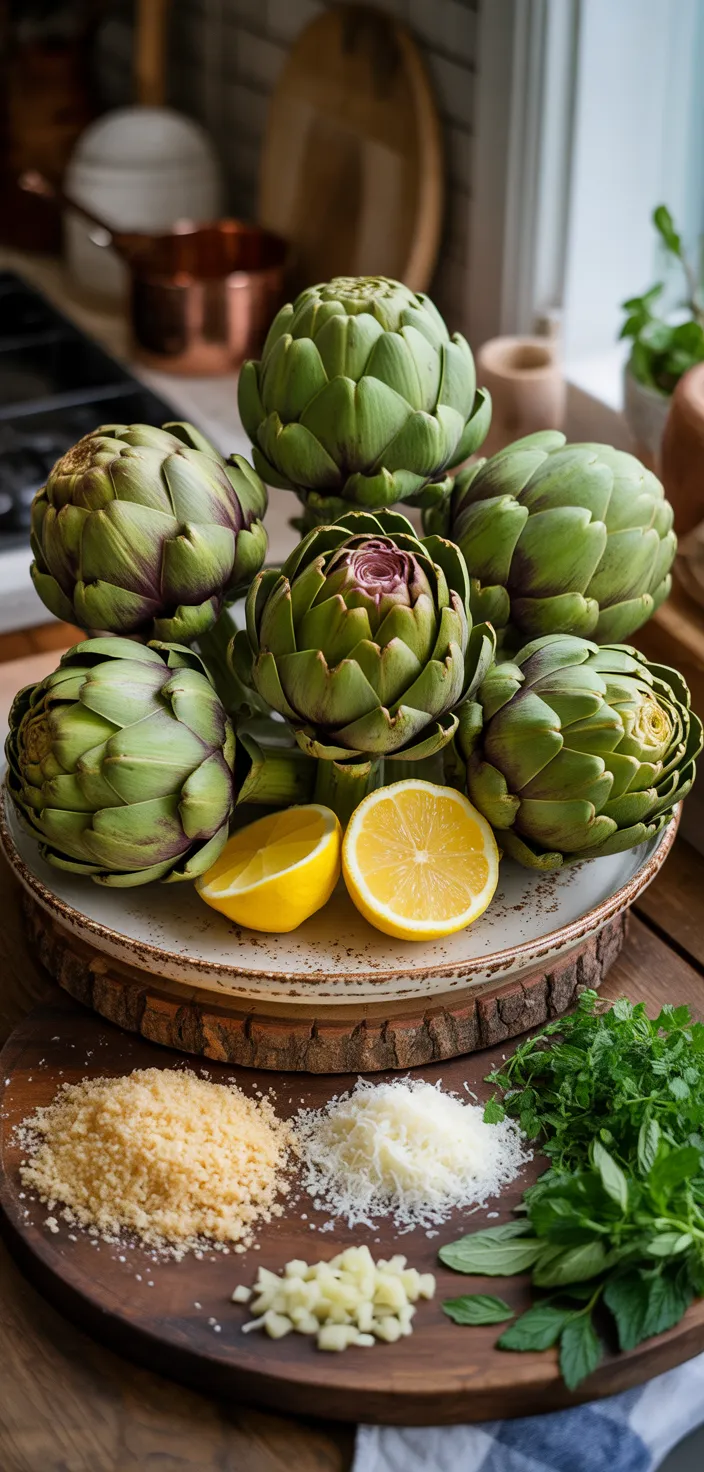 Ingredients photo for Best Italian Stuffed Artichokes Recipe