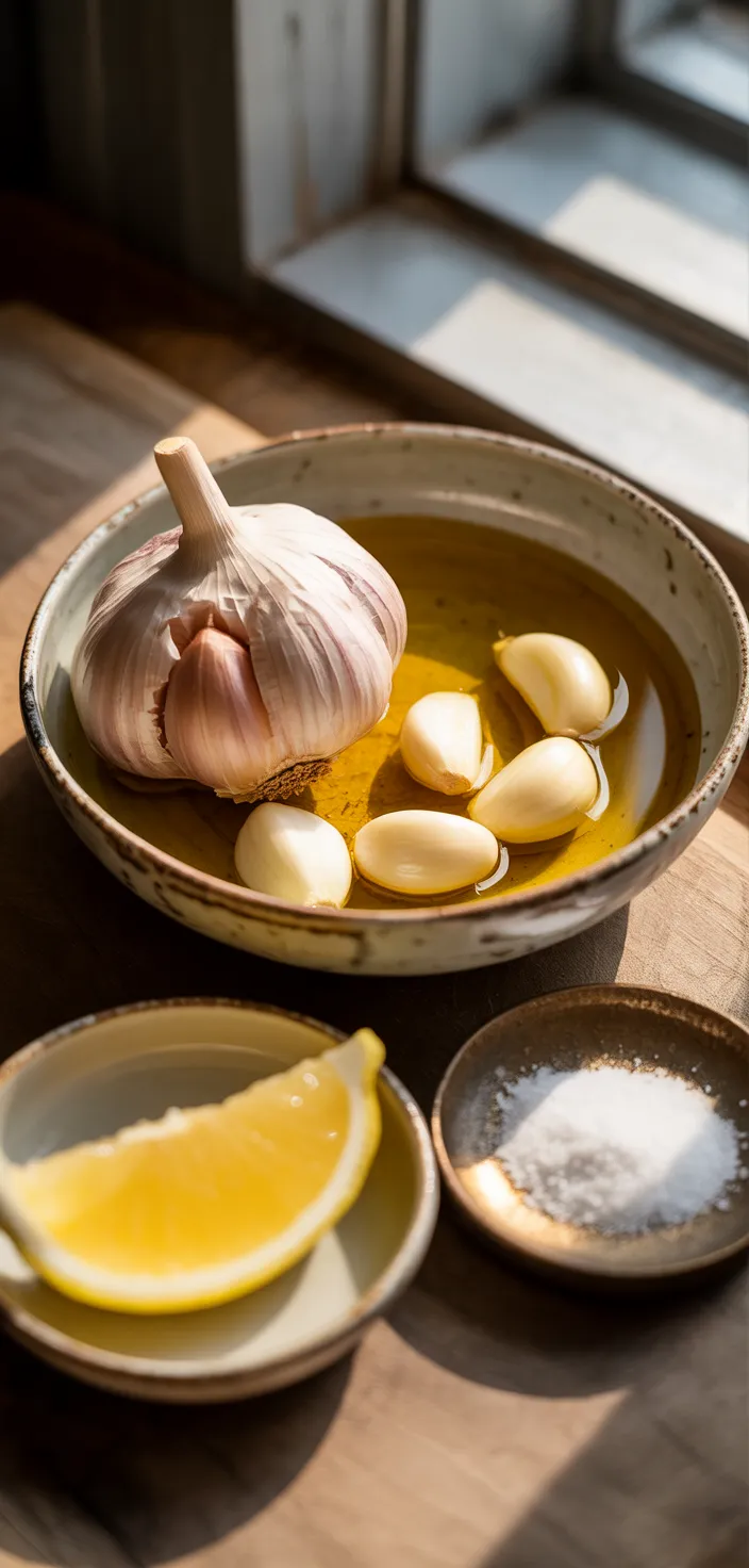 Ingredients photo for Lebanese Garlic Sauce (Toum) Recipe