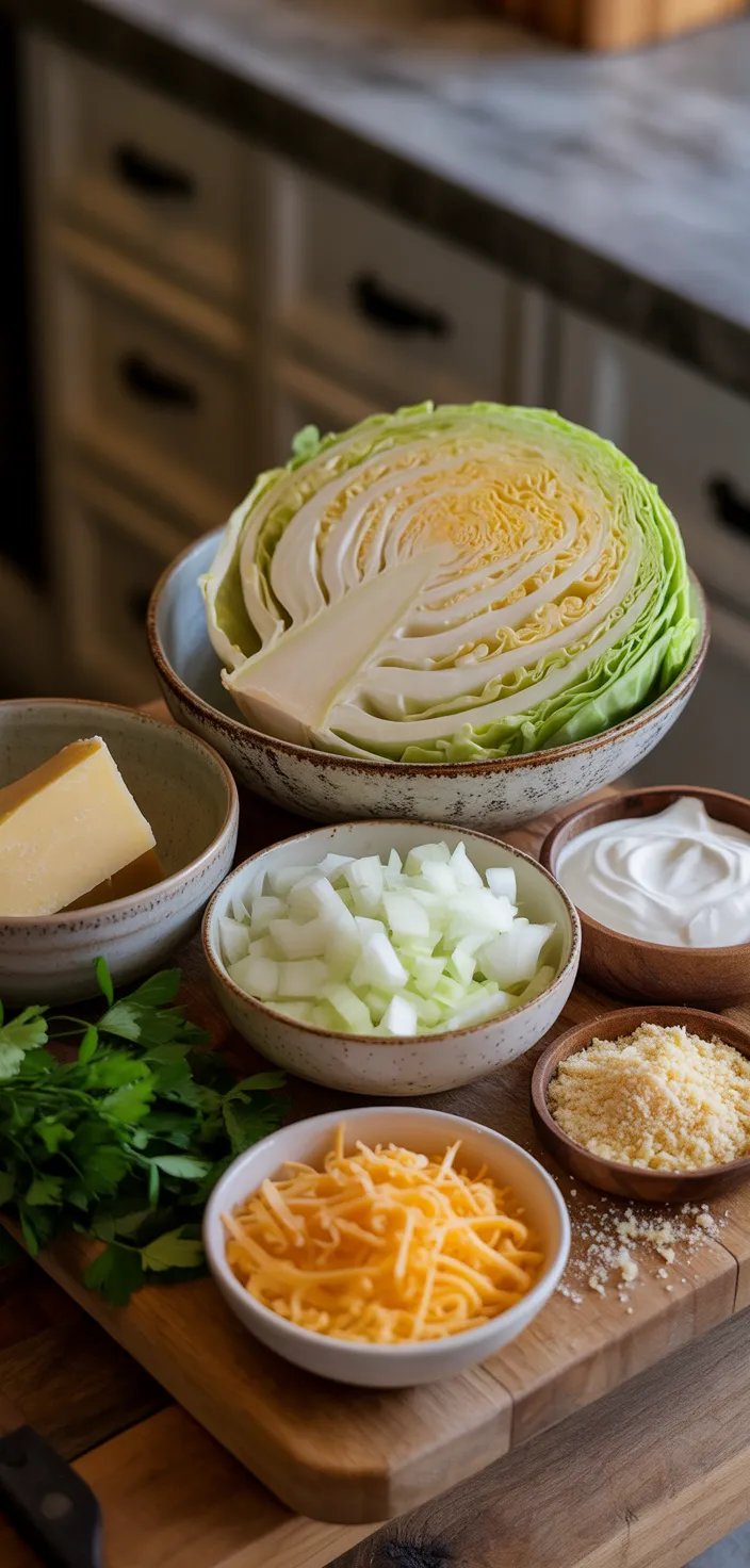 Ingredients photo for Cheesy Cabbage Casserole Recipe