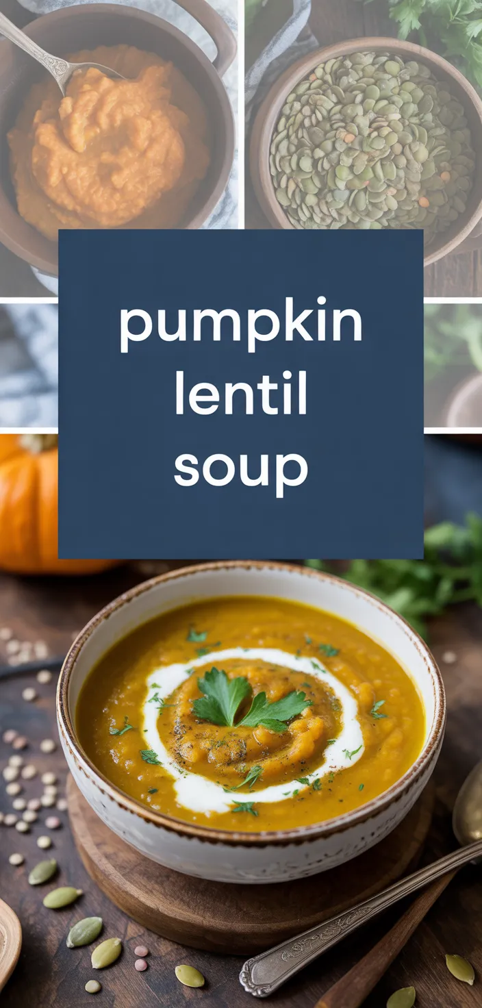 A photo of Cozy Pumpkin Lentil Soup (vegan, Gluten Free, Wfpb) Recipe