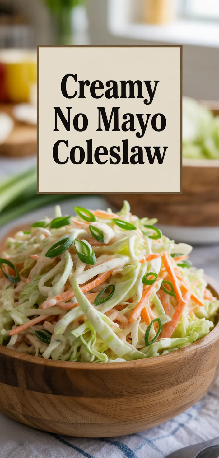 A photo of Creamy No Mayo Coleslaw Recipe