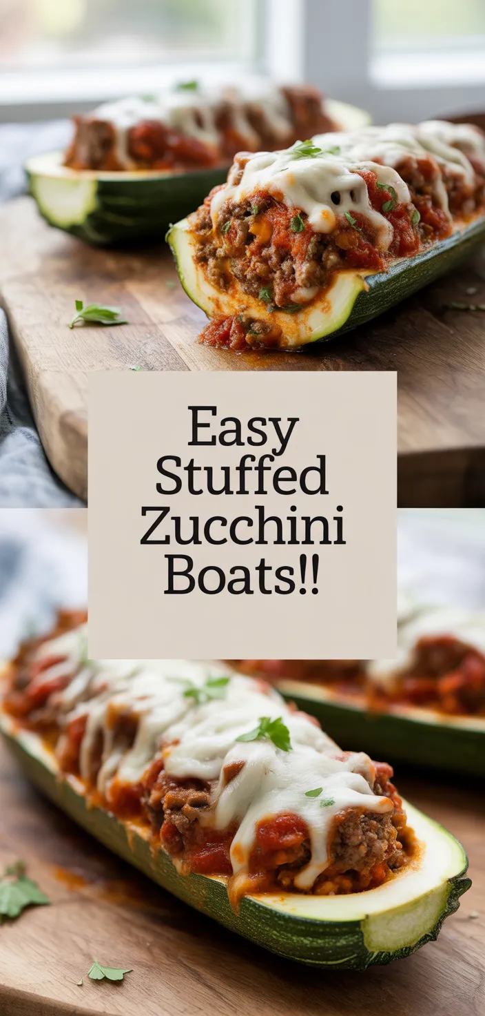 A photo of EASY STFFED ZUCCHINI BOATS!! Recipe