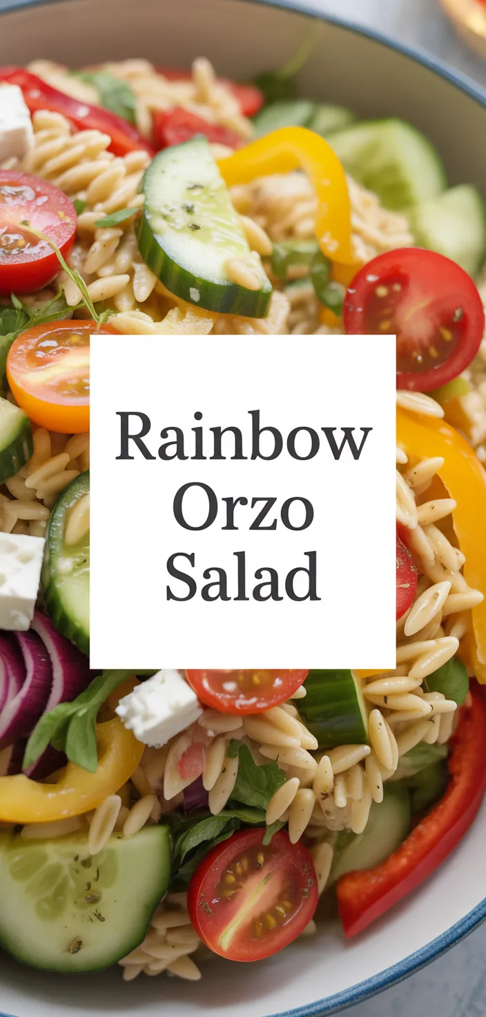 A photo of Rainbow Orzo Salad Recipe