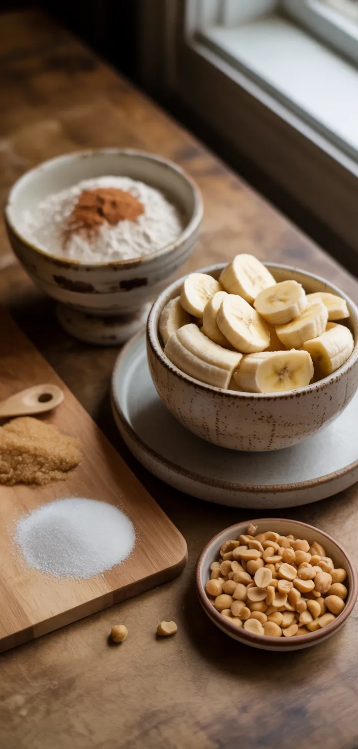 Ingredients photo for Delicious Peanut Butter Banana Bread Recipe