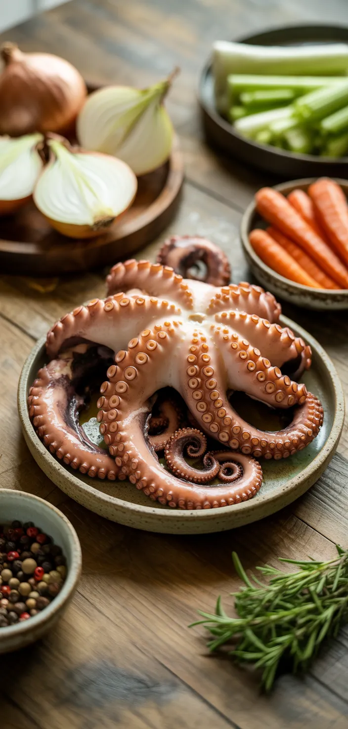 Ingredients photo for Easy Grilled Octopus Recipe From Steven Raichlen