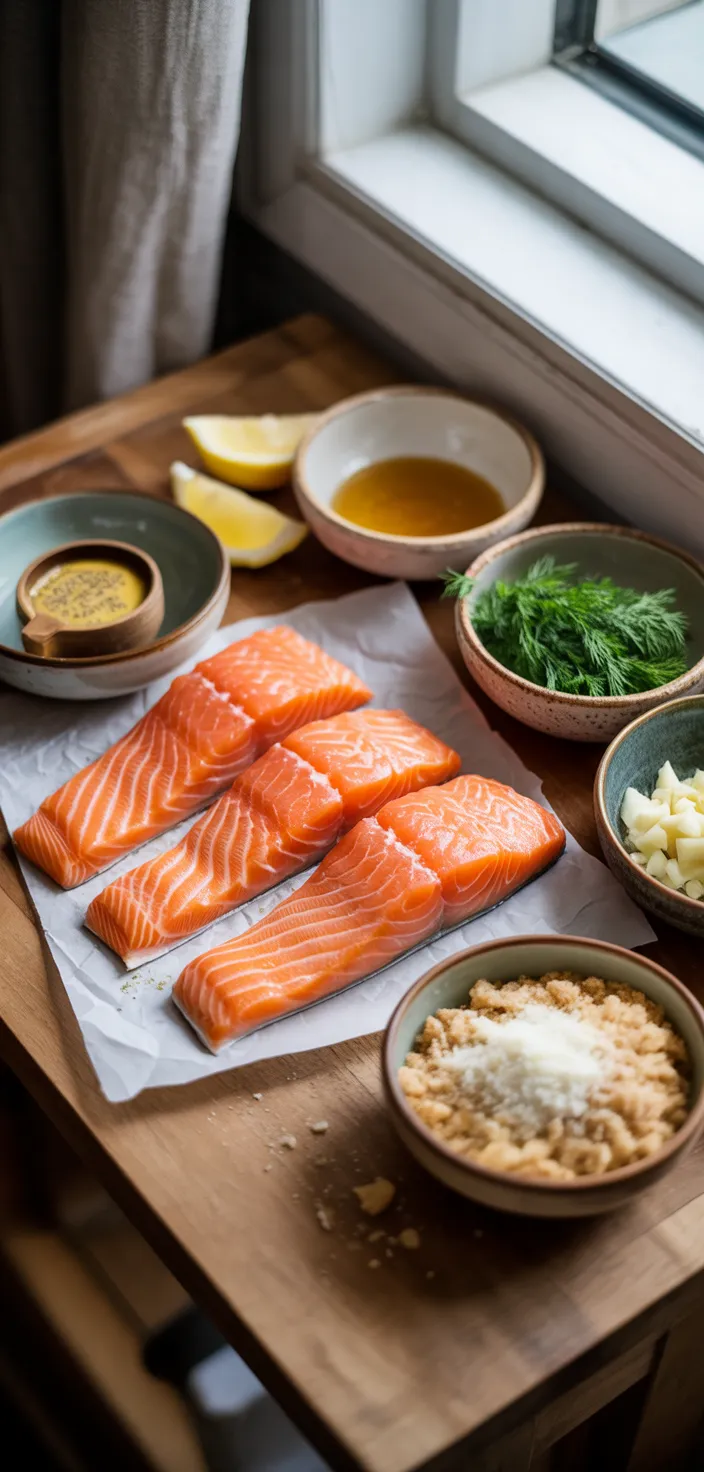 Ingredients photo for The Best Baked Dijon Salmon Recipe – Easy & Healthy!