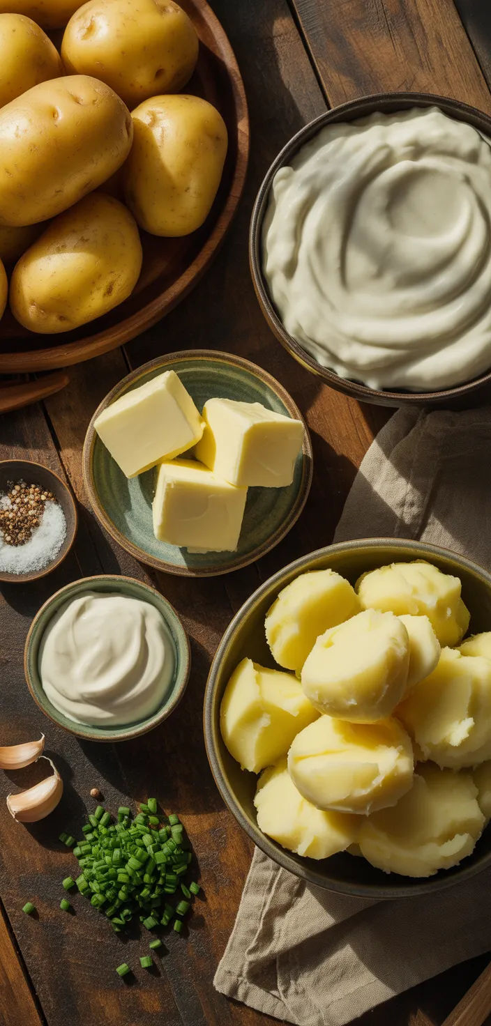 Ingredients photo for The Recipe For My Grandma's Best Mashed Potatoes With Heavy Cream.