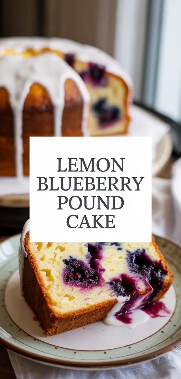A photo of Old Fashioned Lemon Blueberry Pound Cake Recipe