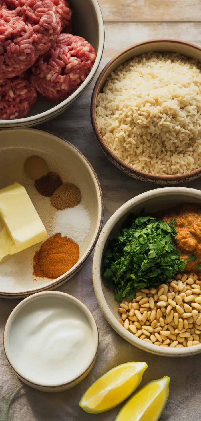 Ingredients photo for RICE MEATBALL Recipe