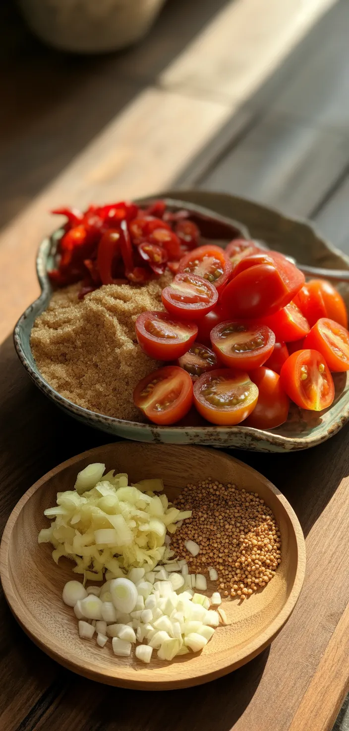 Ingredients photo for Tomato And Chilli Jam With Ginger Recipe