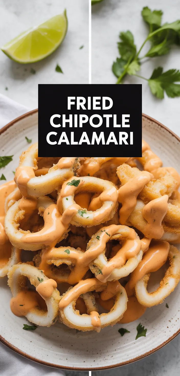 A photo of Fried Calamari With Creamy Chipotle Sauce Recipe