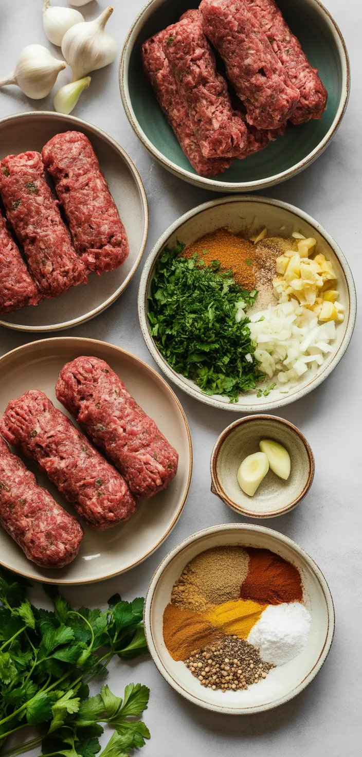 Ingredients photo for Juicy Middle Eastern Kofta Kebabs Recipe