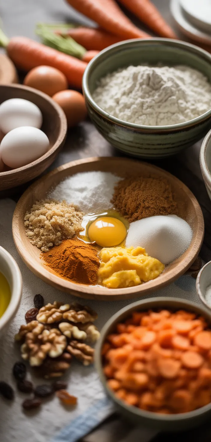 Ingredients photo for Moist Carrot Cake {With Cream Cheese Frosting} Recipe