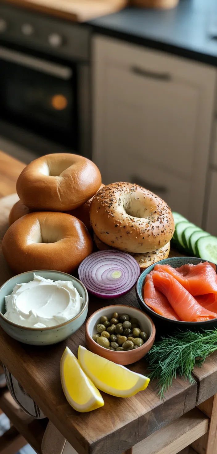 Ingredients photo for Smoked Salmon Bagel Recipe