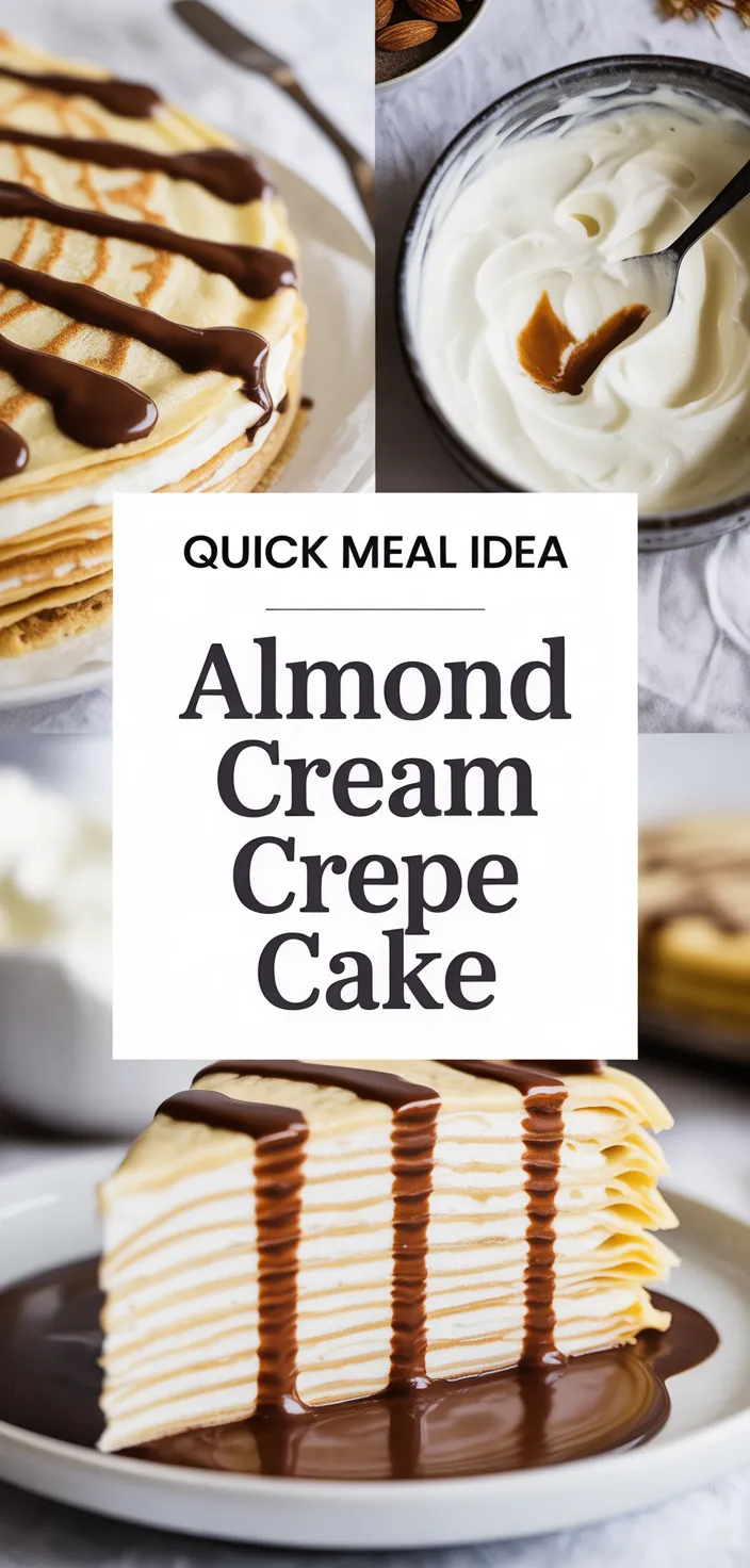 A photo of Almond Cream Crepe Cake. Recipe