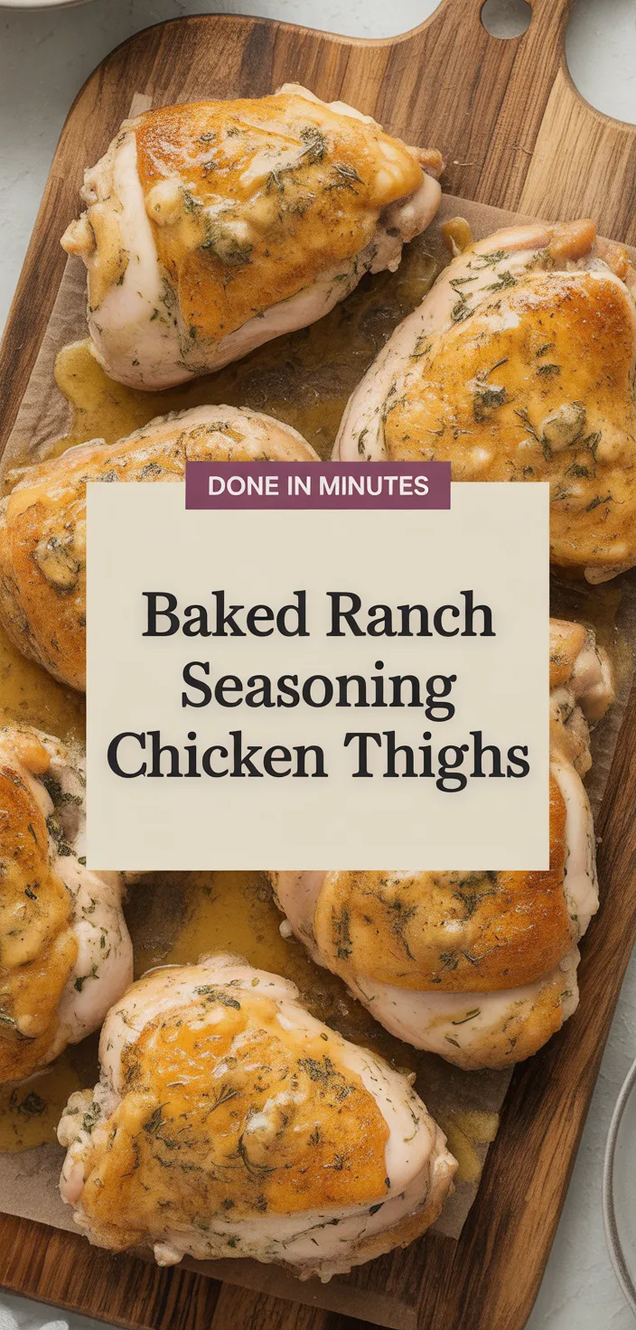 A photo of Baked Ranch Seasoning Chicken Thighs Recipe