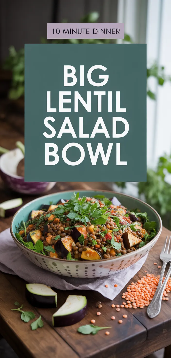 A photo of Big Lentil Salad Bowl Recipe