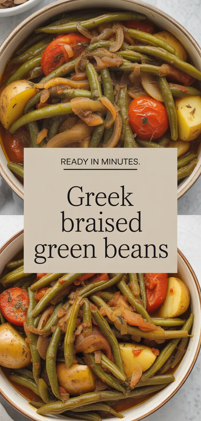 A photo of Fasolakia Yiahni (Greek Braised Green Beans) Recipe
