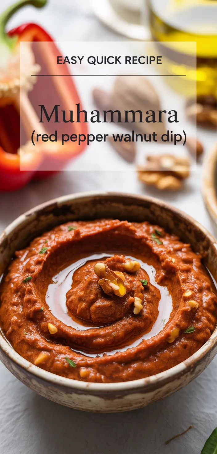 A photo of Muhammara (Red Pepper Walnut Dip) Recipe