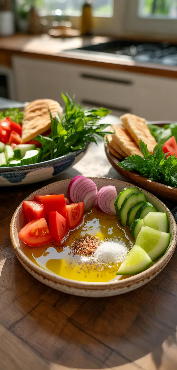 Ingredients photo for Fattoush: Lebanese Salad Recipe