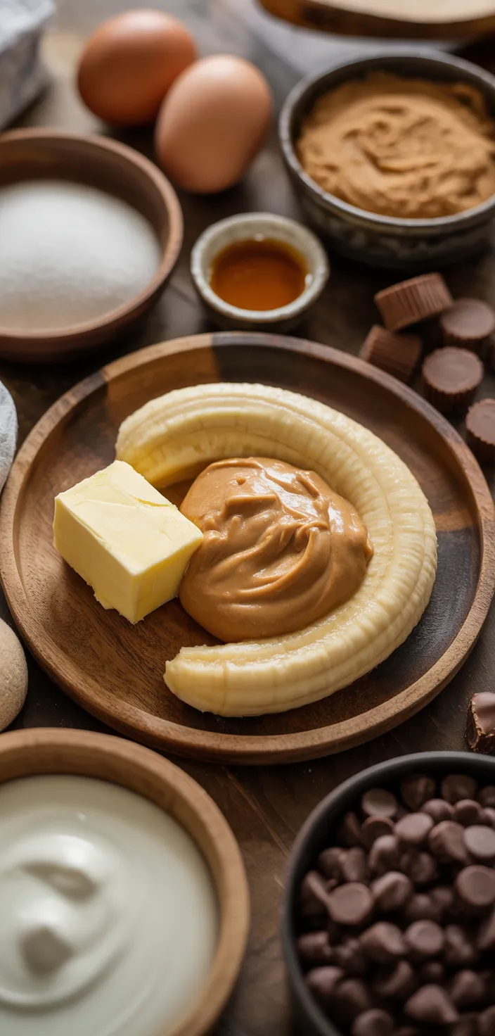Ingredients photo for Reese’s Peanut Butter Banana Bread Recipe