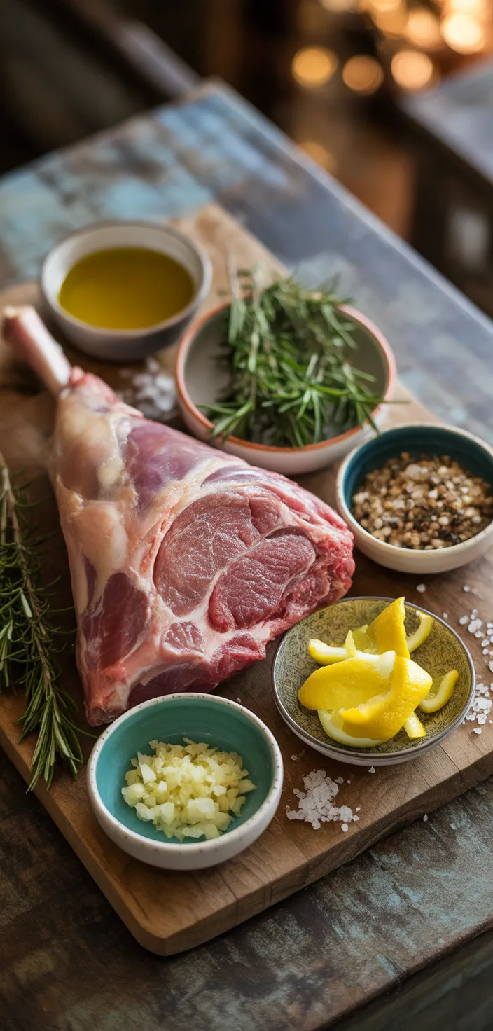Ingredients photo for Roasted Boneless Leg Of Lamb Recipe