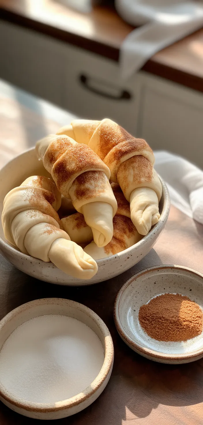 Ingredients photo for Air Fryer Cinnamon Sugar Croissants Recipe