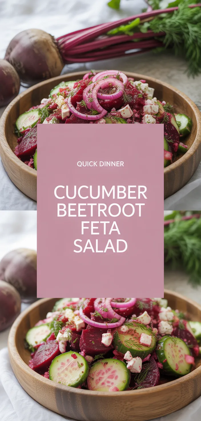 A photo of Cucumber Beetroot Salad With Feta Cheese Recipe