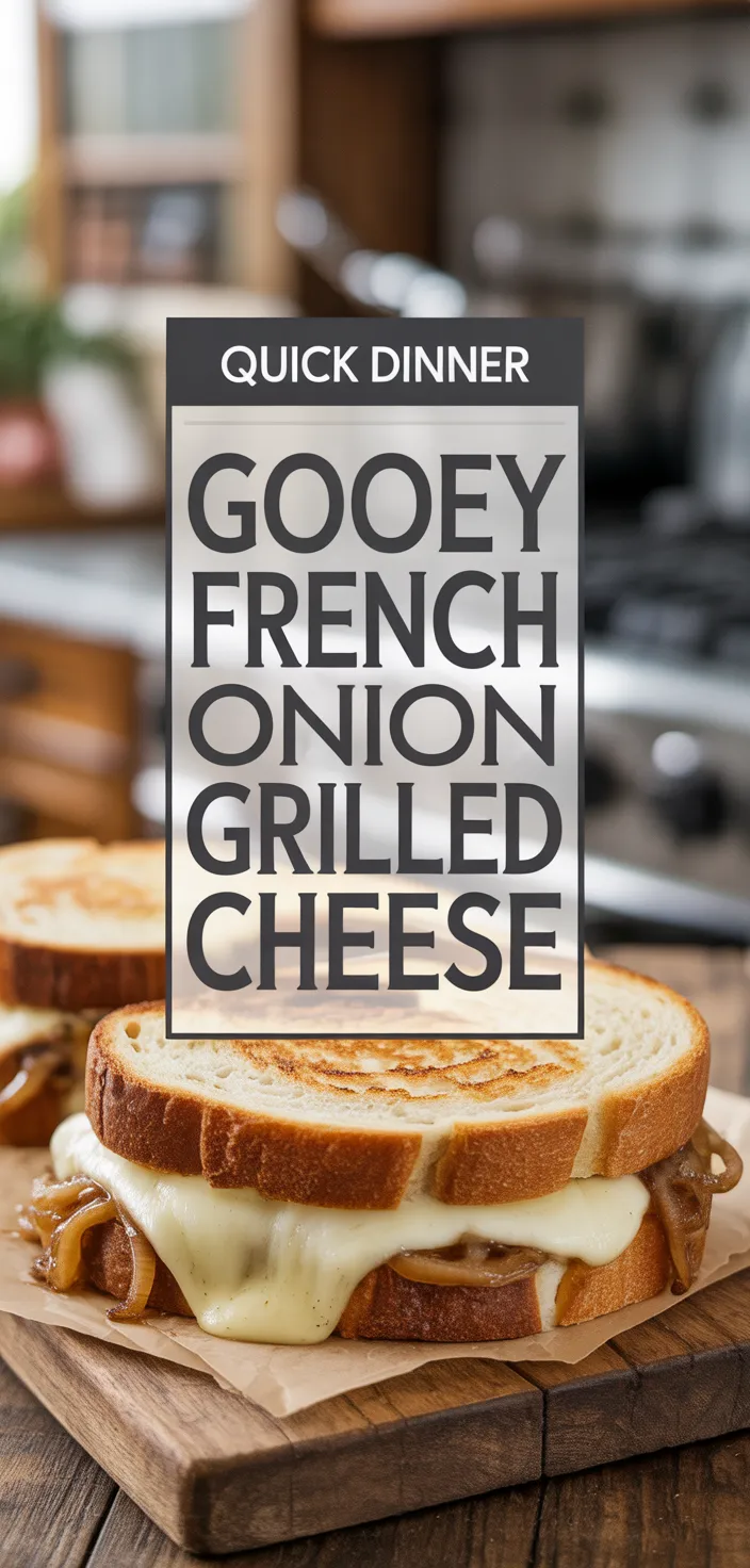 A photo of Gooey French Onion Grilled Cheese Recipe