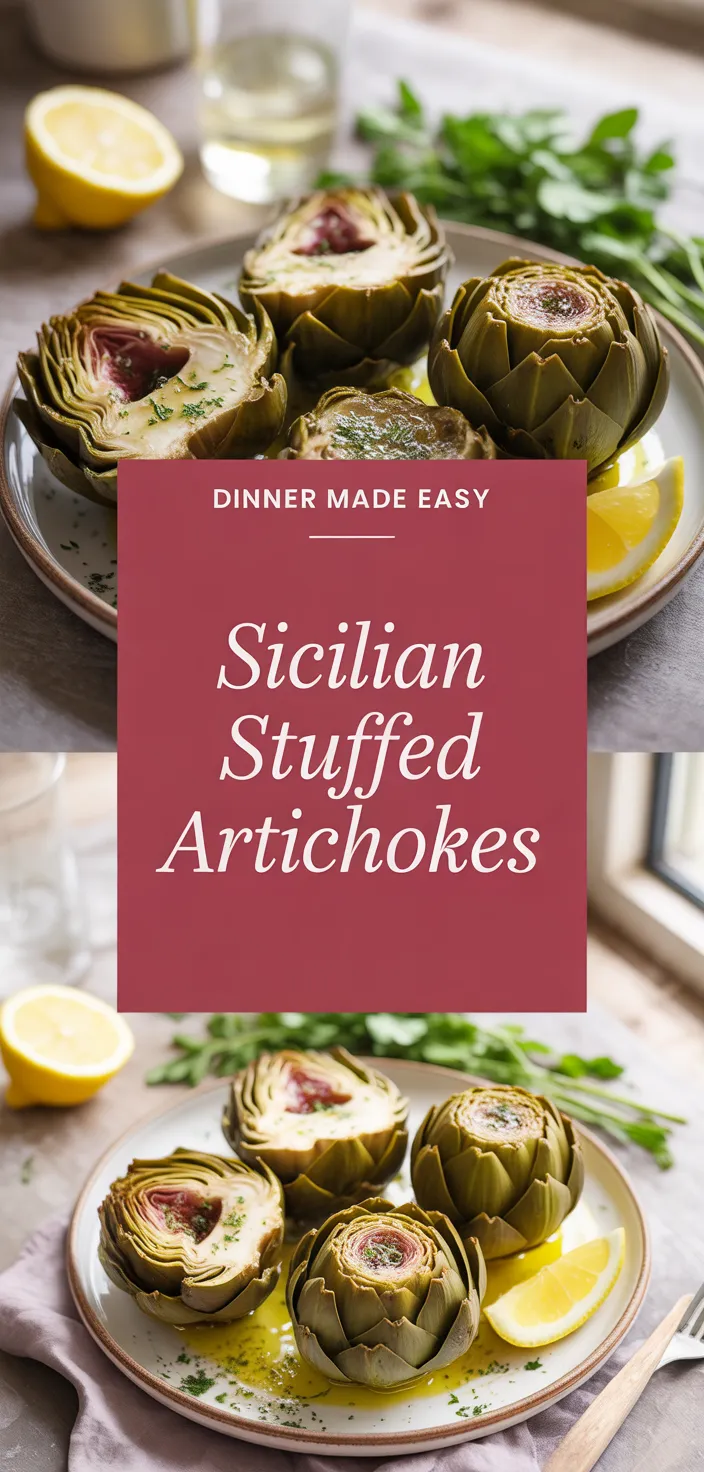 A photo of Italian Stuffed Artichokes Recipe (Sicilian Style)