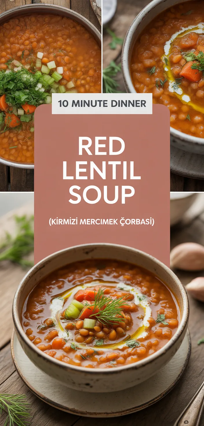 A photo of Turkish Red Lentil Soup (Kırmızı Mercimek Çorbası) Recipe