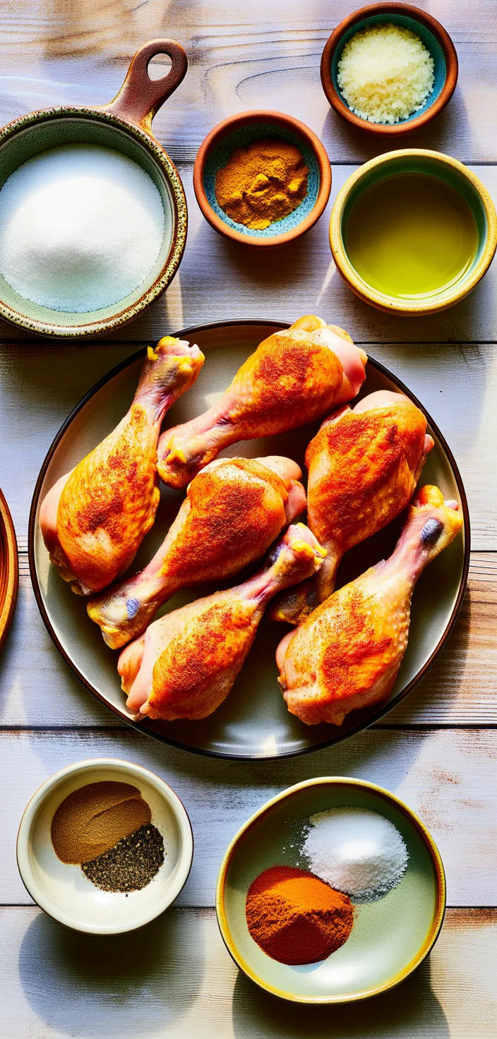 Ingredients photo for Crispy & Juicy Air Fryer Chicken Legs Recipe