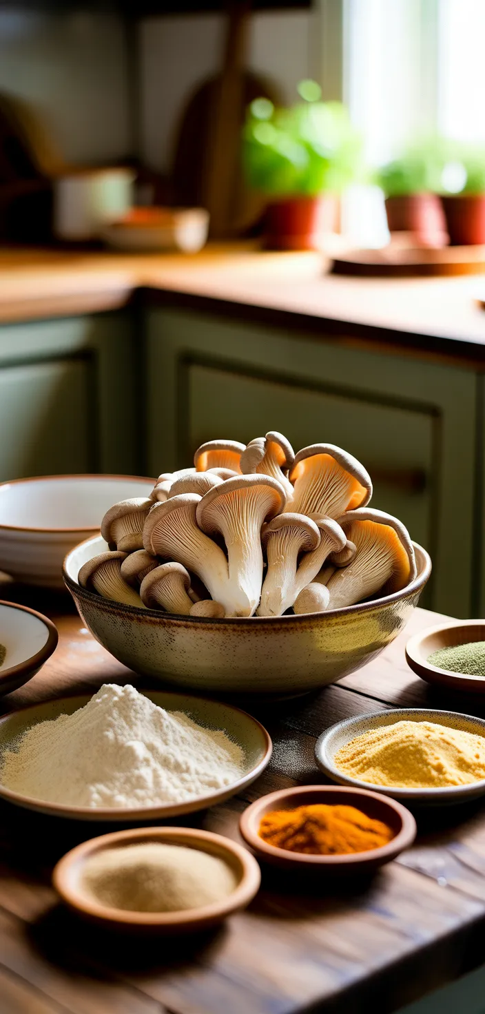 Ingredients photo for Fried Oyster Mushrooms Recipe